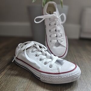 Converse kids shoes sneakers youth 12 white lace up canvas
